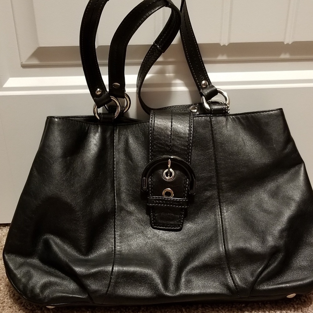 Black Leather coach purse